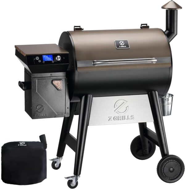 0001566c60f6476b85c00f73f66210c7 Z GRILLS Wood Pellet Grill Smoker with 552 Cooking Area & Front Shelf for Outdoor BBQ, Smoke, Bake and Roast, 550C