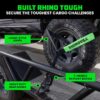 Car Tie Down Straps for Trailers with Flat Hooks (4-Pack) – 2 Inch x 8 Feet (10,000lb Break Strength) – Heavy Duty T-Handle Car Lasso Tire Straps for Trailer & UTV – Black