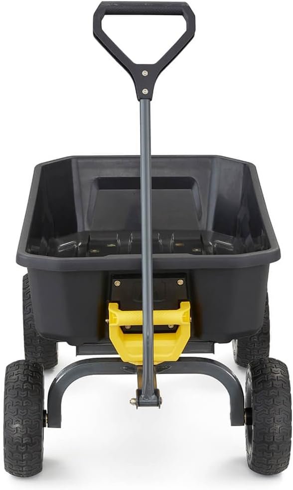 006a4ff34ff84f93a96434ca03f53ec6 7GCG-NF Heavy-Duty Poly Dump Garden Cart with No-Flat Tires, 7 Cubic Feet, 1200-Pound Capacity, Black, Amazon Exclusive