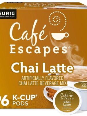Cafe Escapes Chai Latte Keurig Single-Serve K-Cup Pods, 96 Count (4 Packs of 24)