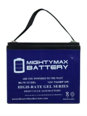 MIGHTY MAX BATTERY ML75-12GEL 12-Volt 75 Ah GEL Rechargeable Sealed Lead Acid (SLA) Battery