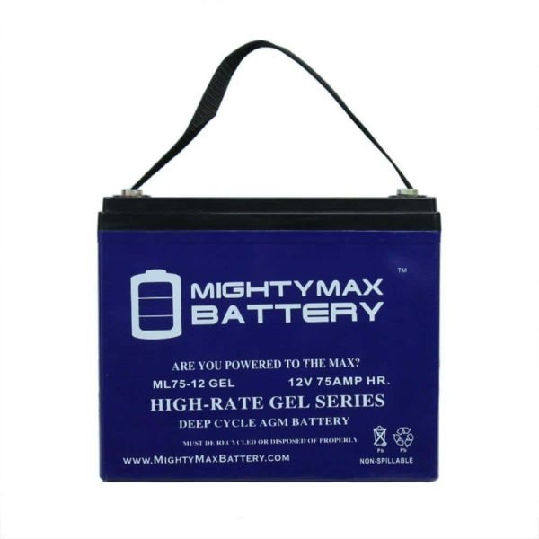 0094027584294d7f99ac45f3c60c935f MIGHTY MAX BATTERY ML75-12GEL 12-Volt 75 Ah GEL Rechargeable Sealed Lead Acid (SLA) Battery