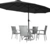 15ft Patio Umbrella with Solar Lights, Large Double Umbrella Outdoor, Rectangle 180”x106” Umbrellas with 156 PCS LED Lights and Crank Handle for Backyard Deck Pool Shade in Black(1.9′′ Pole)