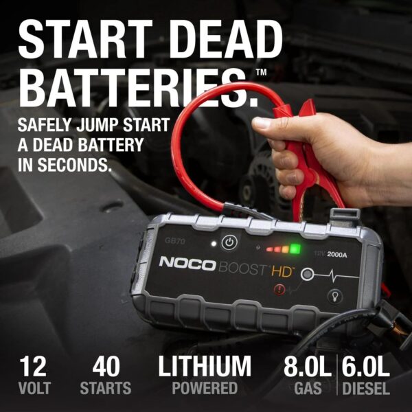 00db171891b946cbb95a49a73e83e3b7 NOCO Boost HD GB70 2000A 12V UltraSafe Portable Lithium Jump Starter