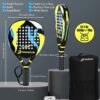 Padel Racket raqueta pala de Padel Tennis Racket Set Beginner Full Package with Cover, 3 Balls, Headband, Wristband and Backup overgrip