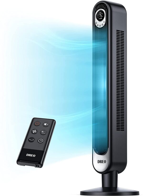010376a644144404bc76ce86ff0e2f5f 106cm Tower Fan with Remote. Floor Fan Oscillating 90 Powerful Fan 6 Speeds. Quiet Bladeless Cooling Fan