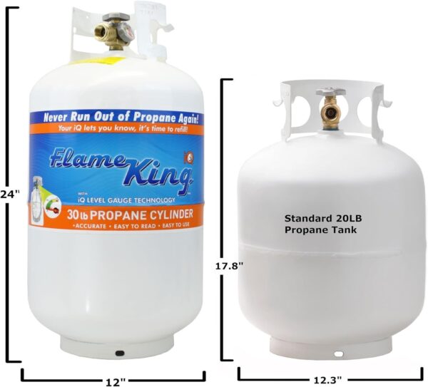 Pound Steel Propane Tank Cylinder with OPD Valve and Built-in Gauge, 20 lb Vertical-Flame King