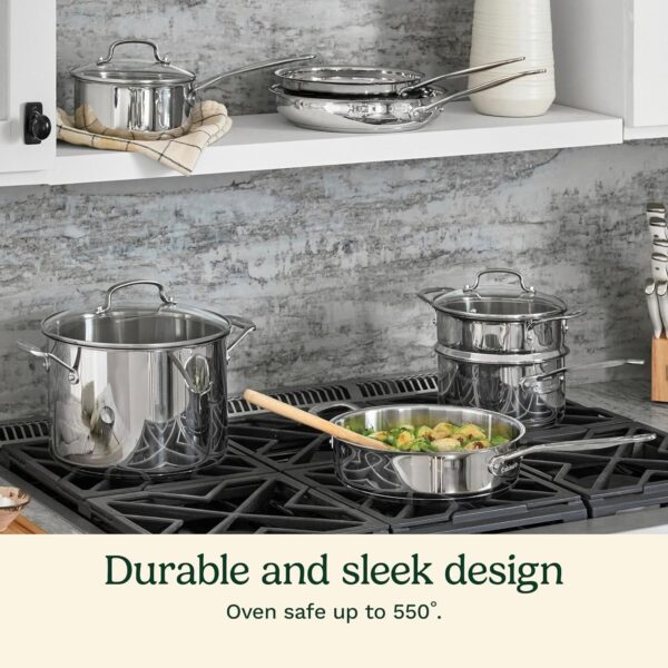 11-Piece Cookware Set, Chef’s Classic Stainless Steel Collection 77-11G
