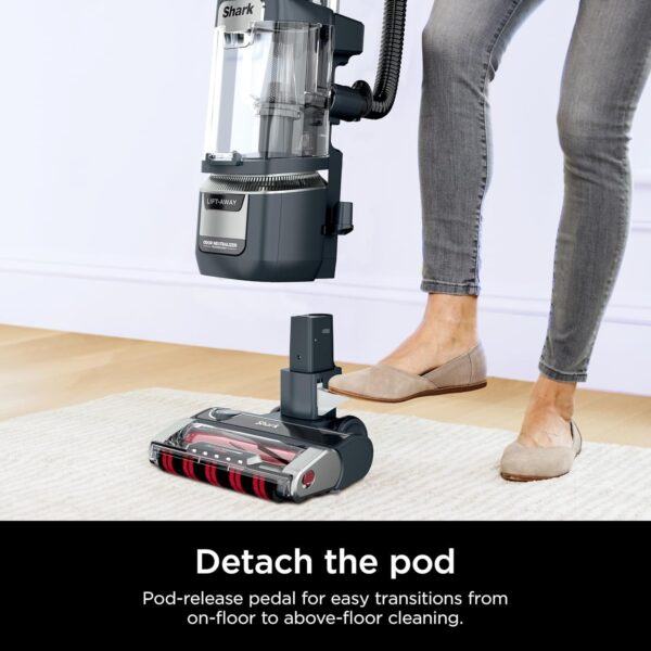 Rotator Pet Pro Lift-Away ADV Upright Vacuum with HEPA Filter, DuoClean PowerFins HairPro and Odor Neutralizer Technology, Pet Hair Pickup, For Carpets & Hardfloors, Dark Grey, LA555