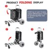 GDLF Foldable Beach Cart with Adjustable Handle and 12′′ Balloon Wheels, Heavy Duty Aluminum 220LBS Capacity