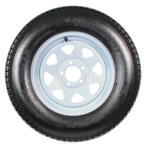 032eaef89c6c469c8de334b156e7e63a 2-Pack Trailer Tire On Rim ST205/75D15 205/75 D 15 in. LRC 5 Hole White Spoke