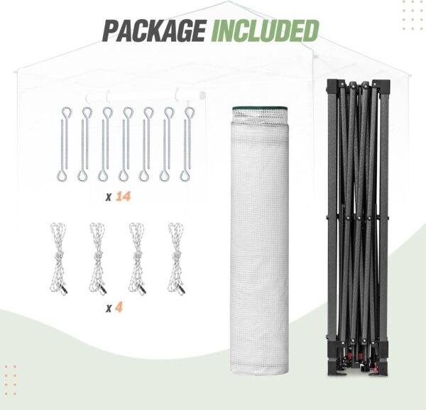 036434e79e444f5dad6de80433742861 EAGLE PEAK 6×4 Portable Walk-in Greenhouse, Pop-up Indoor Outdoor Garden Green House, Zippered Door and Windows, PE Cover, White