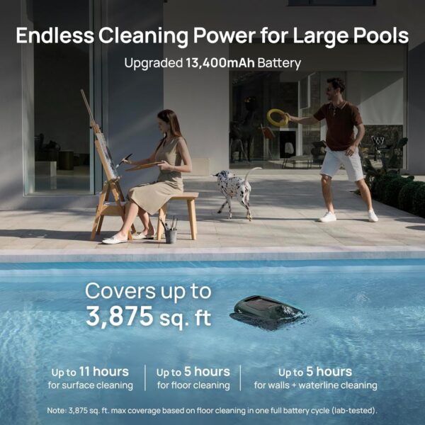 Beatbot AquaSense 2 Pro Cordless Pool Vacuum Robot, Unmatched 5-in-1 Cleaning, Surface Parking, Skims Water Surface with APP Control, Water Clarification, for Pools up to 3,875 Sq.ft �� Emerald Green