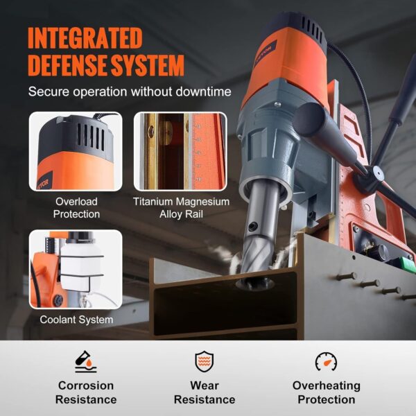 Mag Drill Press, 1550W 2′′ Boring Diameter, 2922lbf Power Magnetic Drill, 500 PRM, 10-Speed, Electric Drilling Machine for Metal Surface, Industrial and Home Improvement