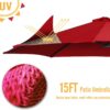 15ft Patio Umbrella with Solar Lights, Large Double Umbrella Outdoor, Rectangle 180”x106” Umbrellas with 156 PCS LED Lights and Crank Handle for Backyard Deck Pool Shade in Black(1.9′′ Pole)