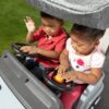Step2 Side-by-Side Push Around SUV, Kids Push Car, 2 Seats, Stroller Substitute, Includes Seat Belts & Horns, Made of Durable Plastic, Max Weight 100 lbs., For Toddlers 1.5-5 Years Old, Blue