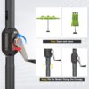 15ft Patio Umbrella with Solar Lights, Large Double Umbrella Outdoor, Rectangle 180”x106” Umbrellas with 156 PCS LED Lights and Crank Handle for Backyard Deck Pool Shade in Black(1.9′′ Pole)