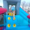 Inflatable Water Slides for Kids 8-in-1 Bounce House Water Park with 450W Blower Climbing Wall, Splash Pool, 2 Water Cannons, Basketball Hoop, Water Slide, Crocodile Sprinkler for Gift Backyard Party