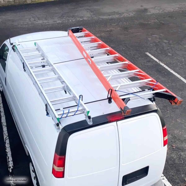 03ee77857868464fbb9044ac9e396494 Vantech GFY Heavy Duty 3 Bar Ladder Roof Rack Fits: Chevy Express All Year Trims (Black)