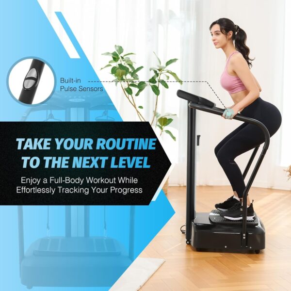 0401726d6b9a449f99d2c736e8e6607e Whole Body Vibration Plate, 500W Vibration Plate Exercise Machine with 99 Levels 3 Preset Modes & 2 Resistance Bands, Training Fitness Vibration Platform Machine for Home Gym with 330lb Capacity