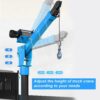 Pismire Winch Versatile 0.5T Folding Truck-Mounted Bed Crane Hoist Lift Pickup with Electric Winch 3500 lb 12V, Painted Steel 1100 lb Pickup 360° Swivel Base