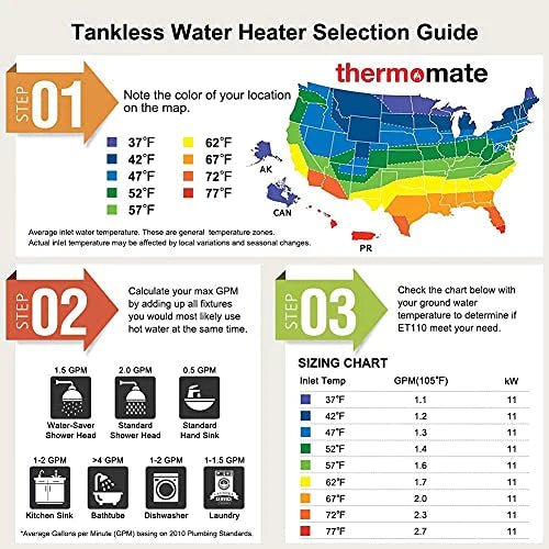 042962a018cb488195da8bfe9a05d15d Electric Tankless Water Heater, 11kW at 240 Volt, On Demand Instant Hot Water Heater