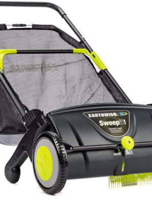 21-Inch Width Leaf & Grass Push Lawn Sweeper, Black