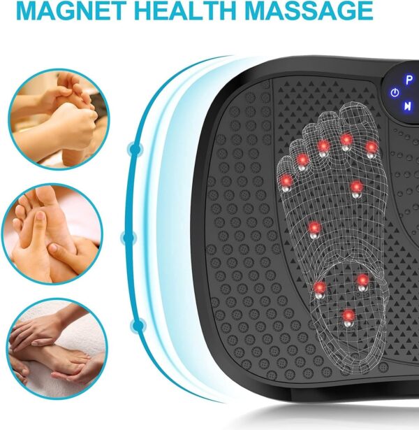 04540389376f45a5973c093940482aad Vibration Plate Fitness Platform Exercise Machine Vibrating Lymphatic Drainage Shaking Full Body Shaker Workout Vibrate Stand Shake Board Sport Gym for Weight Loss Fat Burner for Women Men