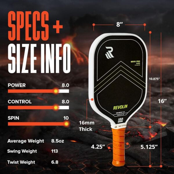 PRO Pickleball Paddles l Pure or Reach l Made with Volcanic Rock l Spin + Power+ Control l USA Tournament Approved l Premium Pickleball Paddle Made in USA l LavaFLXTM Face l 16mm Honeycomb Core