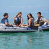 INTEX Excursion Inflatable Boat Series: Includes Deluxe 54in Boat Oars and High-Output Pump – SuperTough PVC – Adjustable Seats with Backrest – Fishing Rod Holders – Welded Oar Locks