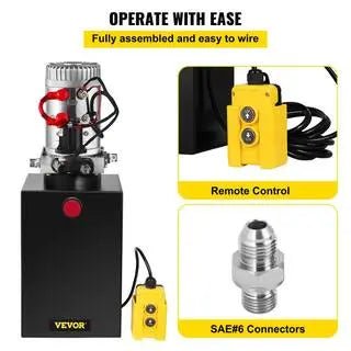 05456a677b054baa9cf57bf04dc09e68 12 qt. 12-Volt 3200 PSI Hydraulic Power Pump Electric Dump Trailer Pump with Steel Reservoir for Car Lift 12LDZYCZYYBTX0001V0