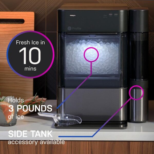 GE Profile Opal 2.0, pellet ice maker with WiFi and smart connectivity, chewable and breakable countertop ice maker, 38 pounds 24 hours