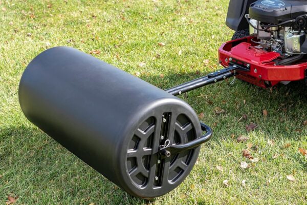 Agri-Fab 45-0604 18′′ x 48′′ Tow Behind Poly Lawn Roller 550 lbs Weight with Water, Poly Drum and Steel Frame, with Plug. Designed for Lawn and Garden Tractors