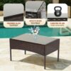 Patio Furniture Set 4 Pieces Outdoor Rattan Chair Wicker Sofa Garden Conversation Bistro Sets for Yard (Brown)