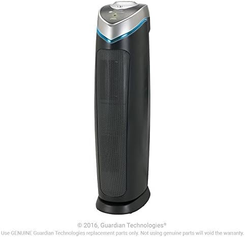 GermGuardian 5-In-1 HEPA Air Purifier for Home, Large Rooms Up To 915 Sq. Ft. with HEPA Pet Air Filter, UV-C Light & Odor Reduction, AC5250PT, 28′′ Tower, Black