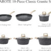 22pcs Pots and Pans Set Nonstick, Cookware Set White Granite Induction Kitchen Cooking Set w/Frying Pans & Saucepans& Grill Pan(PFOS, PFOA Free)
