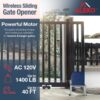ALEKO 40-ft Slide Universal Battery Driveway Gate Opener Kit (Solar Compatible)