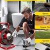 Electric Drain Cleaner Machine by [Brand], 75 Ft x 3/8 Inch, Fits 1-4 Inch Pipes, Portable with 4 Cutters, Powerful Plumbing Tool for Clogs