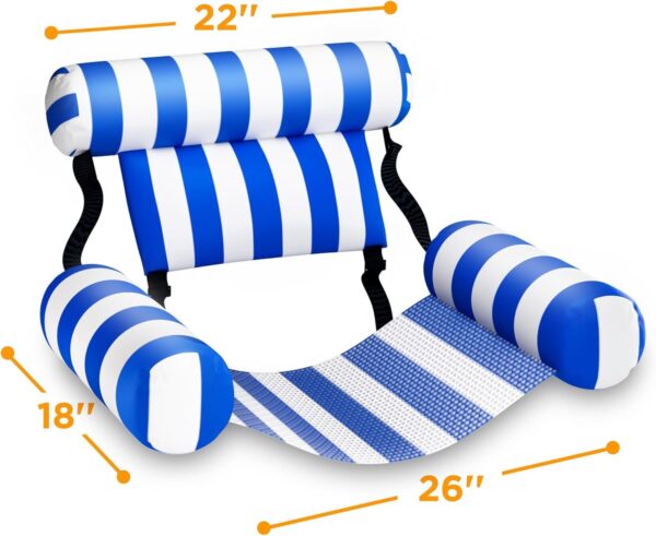 Pool Wave Pool Floats Chairs Adult, 2 Packs Heavy Duty Inflatable Swimming Pool Lounges, Fabric Floating Hammock, Kids Blow Up Pool Noodles, Lake Raft Floaties, Fun Summer Outdoor Water Party Game