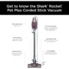 HV322 Rocket Deluxe Pro Corded Stick Vacuum with LED Headlights, XL Dust Cup, Lightweight, Perfect for Pet Hair Pickup, Converts to a Hand Vacuum, with Pet Attachments, Bordeaux/Silver