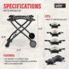 6557 Q Portable Cart, 28.2 x 21 x 25 , Black