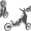 3Wheel Golf Push Cart - Golf Trolley Foldable Collapsible Lightweight Pushcart with Foot Brake - Easy to Open & Close