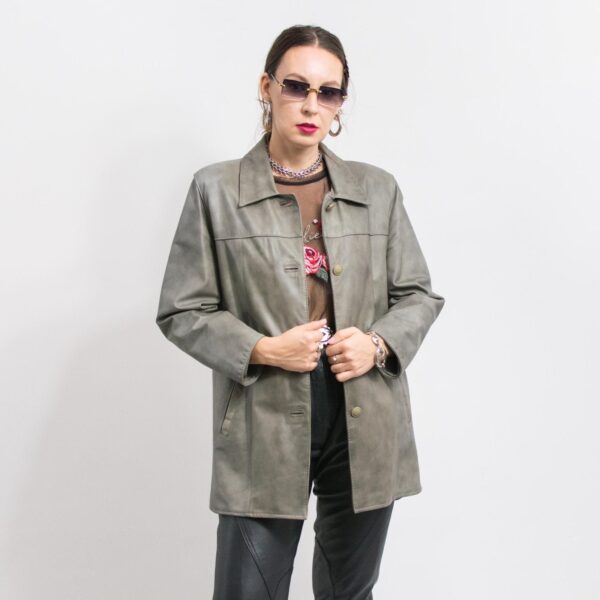 078d1d3210a646659cad92ded016ba95 Khaki gray leather jacket