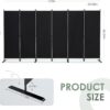 RANTILA 3 Panel Privacy Screen, 6 Ft Tall Folding Privacy Screen Room Dividers, Freestanding Room Partition Wall Dividers, 102”W x 20”D x 71”H, Black