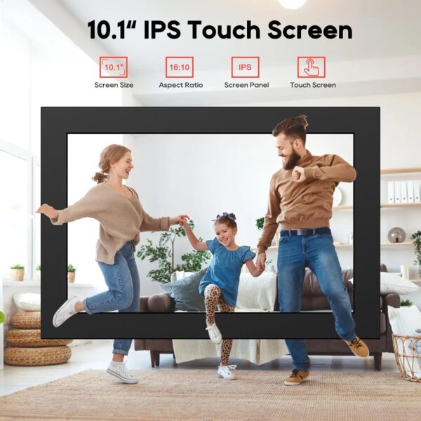 15.6′′ Digital Picture Frame, 64GB 1920 x 1080 IPS Touch Screen Electronic Photo Frame, Pre-Load Photo Gift Mode Without Open Package, Auto-Rotate, Wall/Table Mountable, App Share Photos, Black
