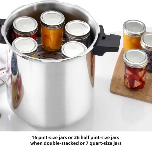 081a70779323438dbb6e39f37285d1d9 T-fal Pressure Cooker Stainless Steel Pressure Canner 22 Quart Induction 3 PSI Settings, Cookware, Pots and Pans Silver