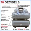 California Air Tools 4620AC 4620AC Ultra Quiet and Oil-Free 2.0 Hp, 4.6 Gal. Aluminum Twin Tank Electric Portable Air Compress