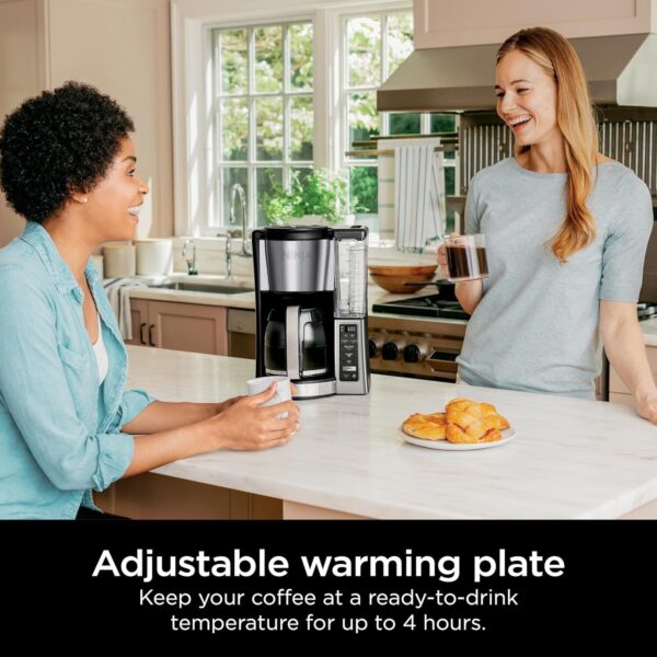 Ninja 12-Cup Programmable Coffee Brewer, 2 Brew Styles, Adjustable Warm Plate, 60oz Water Reservoir, Delay Brew – Black/Stainless Steel