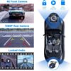 Wireless Apple Carplay Screen for Car 4K Dash Cam, 9′′ Portable Apple Carplay & Android Auto Car Stereo, with 1080p Backup Camera, GPS Navigation/Mirror Link/Voice Control/Bluetooth