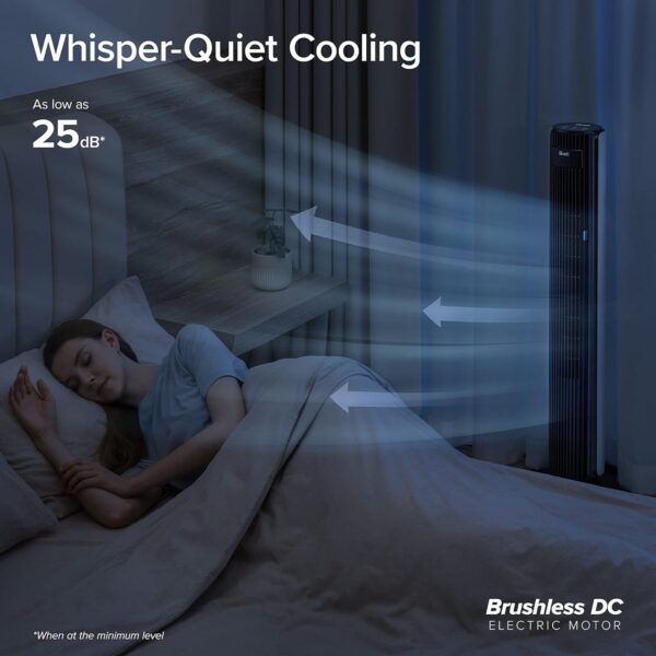 0897689673bd4ed6b0ba71210f4fbeed LEVOIT Tower Fan for Bedroom, Standing Fan that Blows Cold Air for Home, 28dB Quiet for Sleep, Remote, 90° Oscillation, 12H Timer, 25ft/s Velocity, 5 Speeds, 4 Modes, Bladeless 36 inch, White